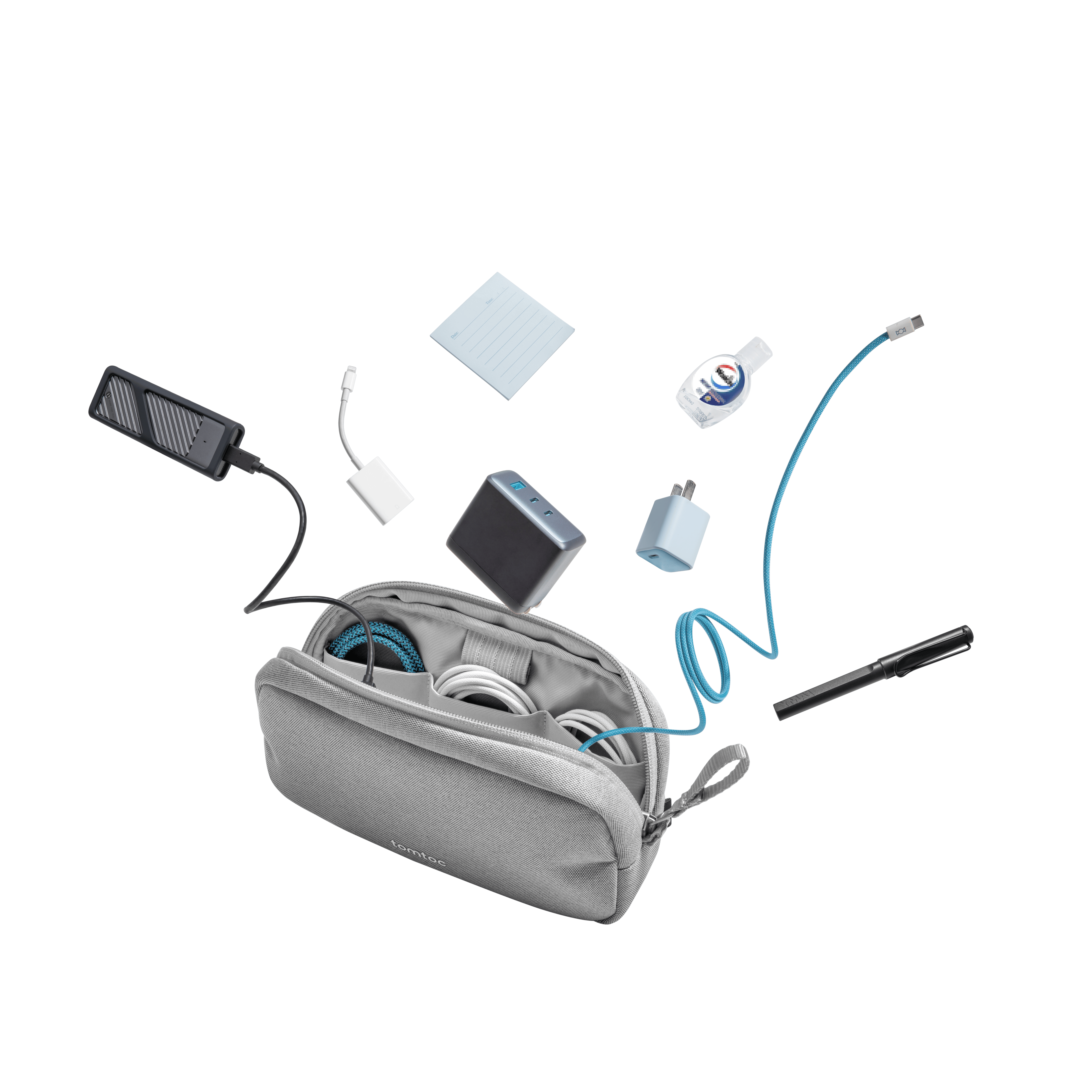 tomtoc Light- T12 隨身配件包 1L 經典灰 T12S1G2