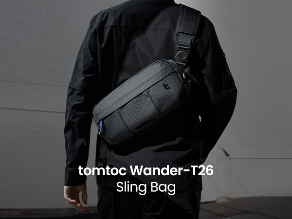tomtoc Wander-T26 循跡探索斜背包 Steam Deak/5.5L 曜石黑 T26S1D1