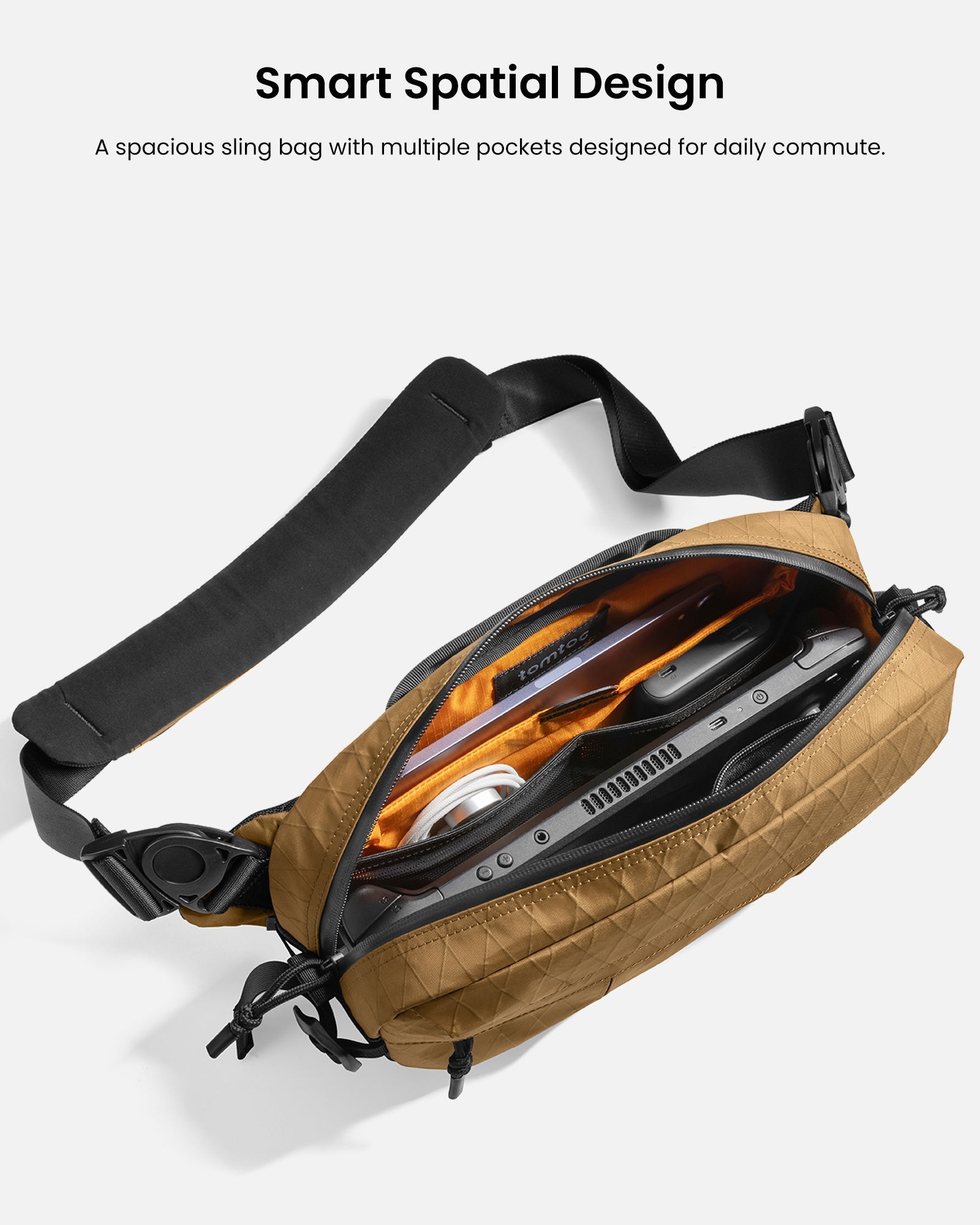 tomtoc Wander-T26 X-Pac 循跡探索斜背包 Steam Deck /5.5L (Black, Brown,Blue)