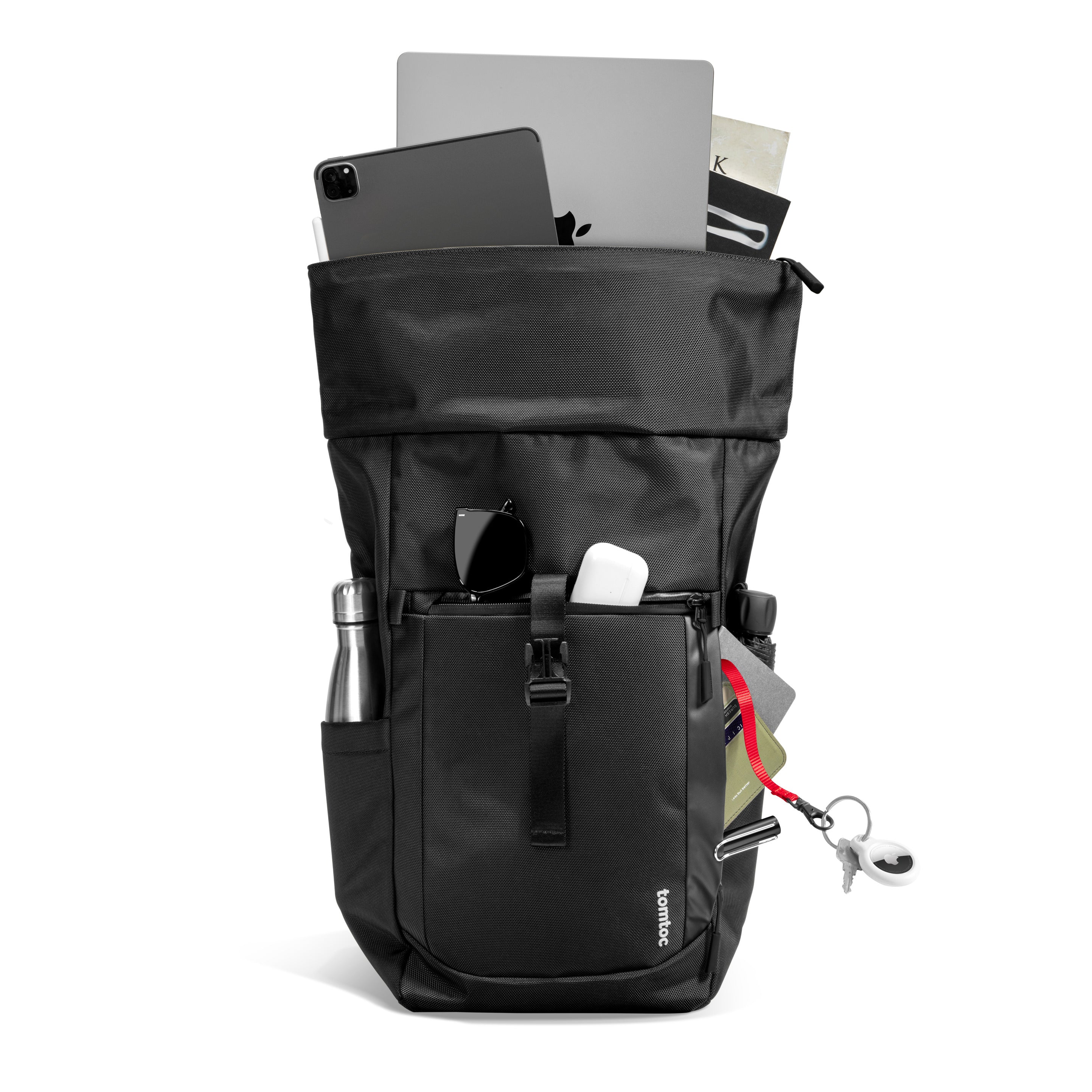 tomtoc Navigator-T61 Rolltop Backpack Black T61L1D1