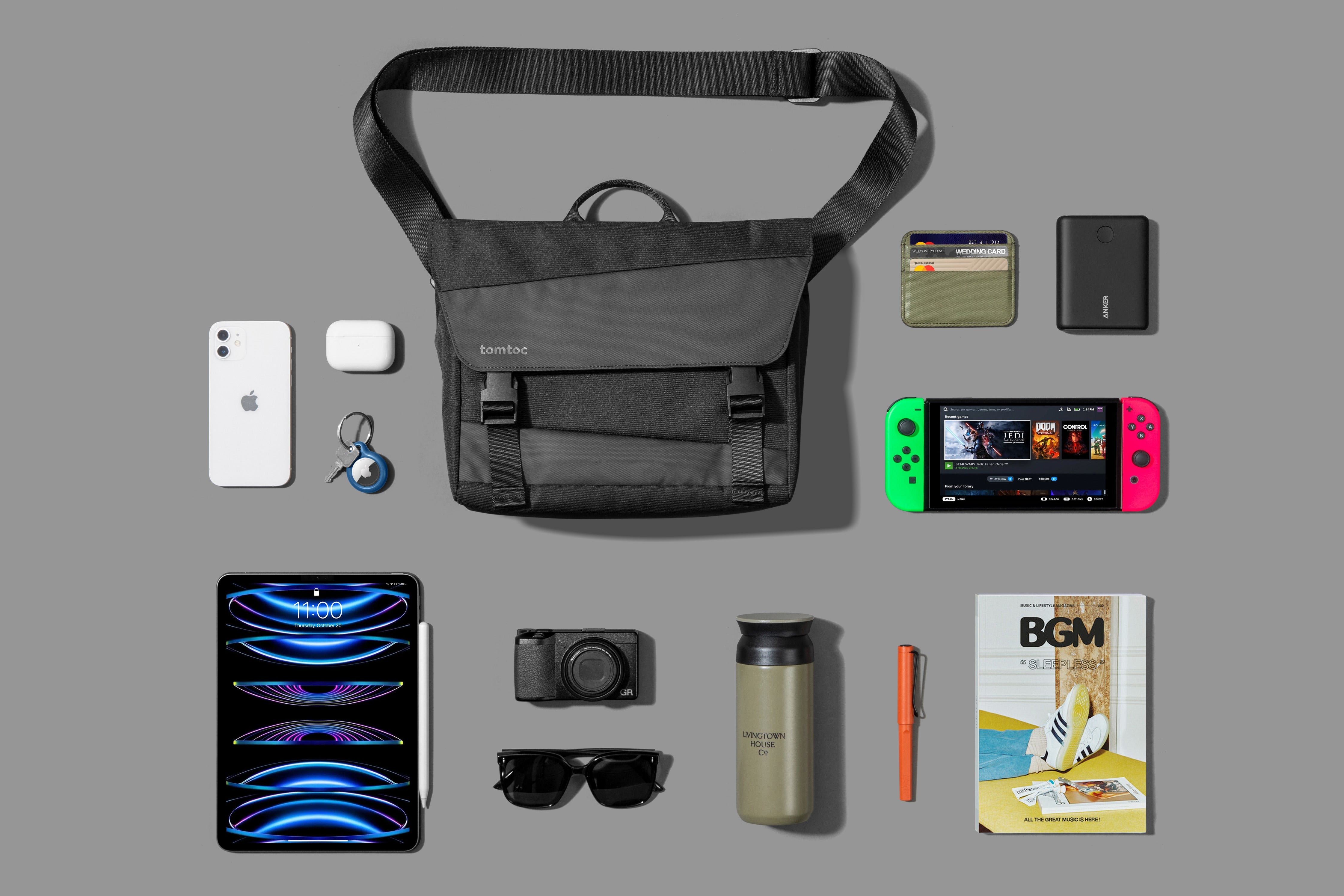 tomtoc Slash - T27 Shoulder Bag, meteorite T27S1D1