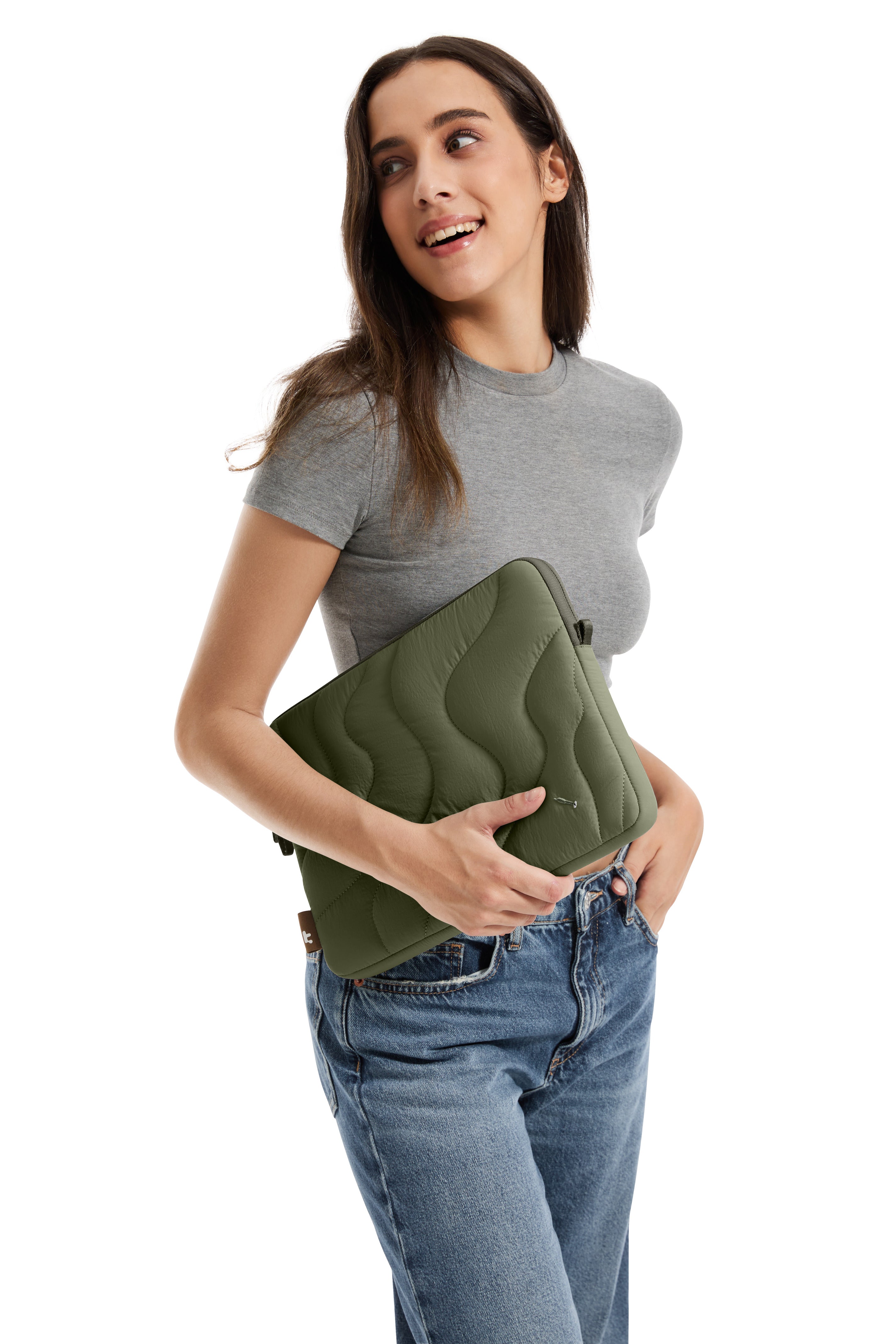 Tomtoc Terra-A27地球肌理內膽包13寸曠野綠 A27C2T2