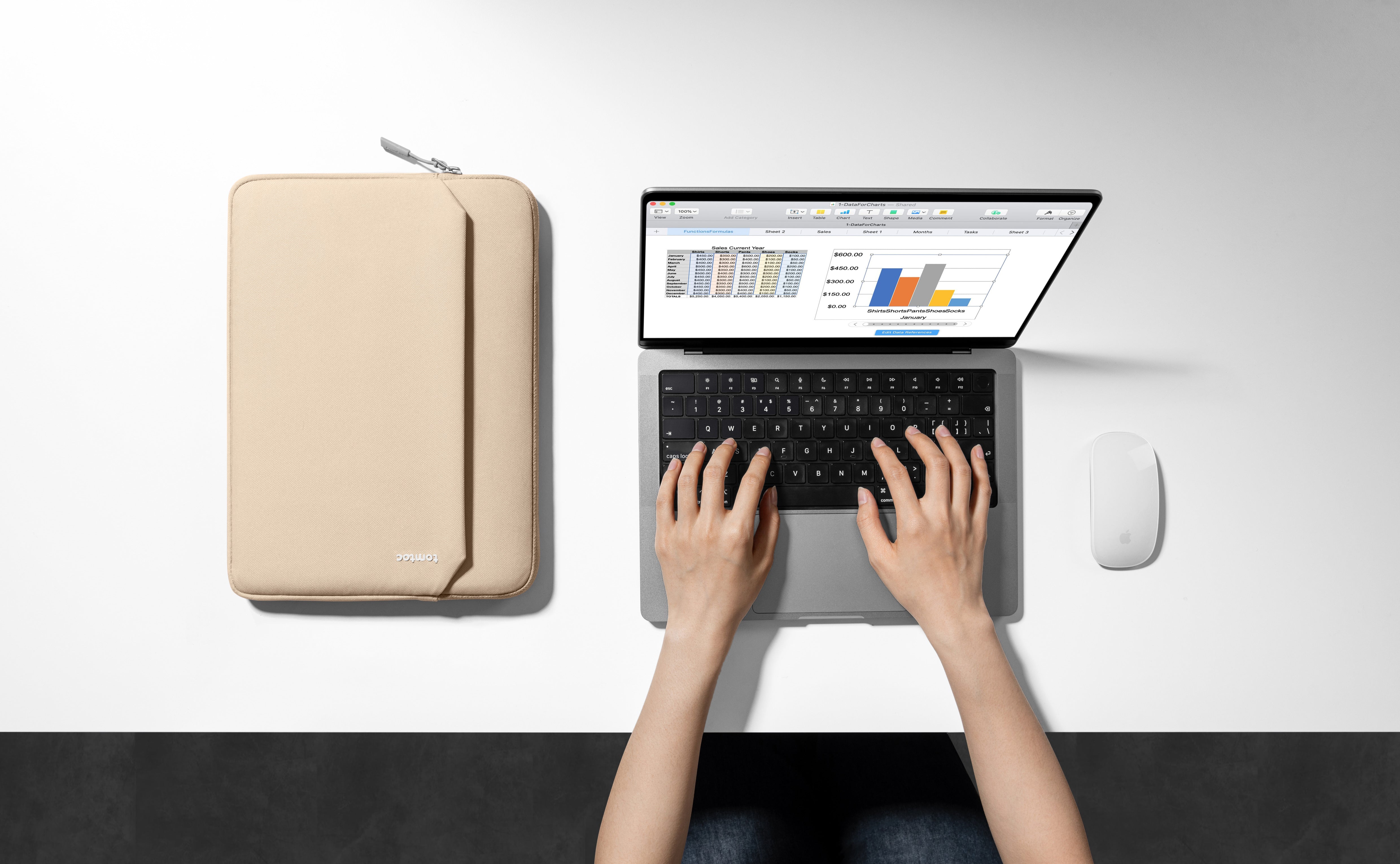 tomtoc Light-A18輕巧幾何內膽包13寸 孤丘沙A18C2K3